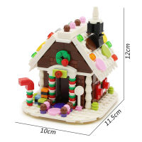 296Pcs Xmas Christmas Decoration Series Gingerbread House Snow Houses Building Blocks Set Kids DIY Educational Toys for Children