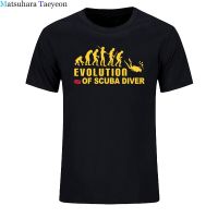 New Fashion T Shirt Evolution Of Scuba Diver Dive Down Flag Dive Funny Black T-shirt Designs Cotton Top Tees Mens clothing XS-4XL-5XL-6XL