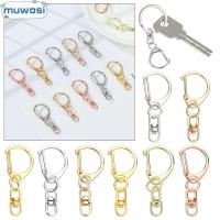 QINXUXU 10Pcs โลหะ อุปกรณ์เสริมอะไหล่กระเป๋า แหวนแยก ตะขอ กุ้งก้ามกราม ปลอกคอ Carabiner Snap สายรัดกระเป๋า