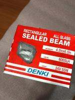 ดวงไฟหน้า Sealed Beam 24V 2ขา 55W เหลี่ยมเล็ก (4.2”x6.5”).