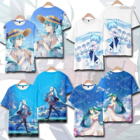 2023 NEW 2022 แซมเสื้อยืด Hatsune Miku Vocaloid Unisex แขนสั้นด้านบนลำลองหลวมแฟชั่นเสื้อยืดพลัสขนาด cheap