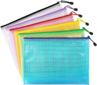 【hot】 6Pack Gridding Zip A5 A6 Transparent Document Filing Products Folder Office School Supply