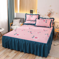 3 Pcs Sunflower Bedsheets Bed Skirt Cotton Bedspread Mattresses Pad Cover Bedding Set 2 Pillowcase Queen Double Linen Kids Girl