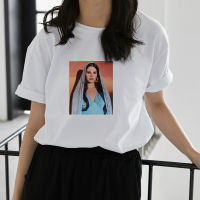 90s เสื้อยืดแขนสั้นคอกลมพิมพ์ลายการ์ตูน Lana Del Rey แฟชั่นสตรี  YGQX