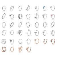 {BUSA Fashion Accessories} แหวนเงินแท้925สำหรับผู้หญิง Shining Cz Diy Butterfly Little Daisy Silver Finger Ring For Women Wedding Party Jewelry