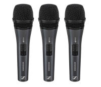 Sennheiser e835S Triple Pack *ของแท้รับประกัน 1ปี* ไมโครโฟนมีสวิทช์ แพ็ก 3ตัว, Pack 3 Cardioid Handheld Dynamic Microphone Switch On/Off ฟรี!! กระเป๋า,ตัวยึดไมค์