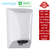 Máy sấy tay cảm ứng tự động mini hand dryer INTERHASA A-1005 850w nhập khẩu chính hãng dán treo tường cảm biến hồng ngoại nhạy hơ thổi hong khô tay độ ồn thấp nhỏ gọn tiện lợi trong nhà vệ sinh phòng tắm giá rẻ