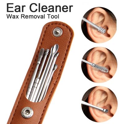 7Pcs/set Ear Cleaner Earpick Sticks Wax Removal Tool Care Ear Cleanser Spoon Earwax Remover Curette Ear Pick Cleaning Earpick