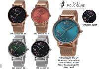 Paris Polo Club นาฬิกาข้อมือผู้หญิง สายสแตนเลส รุ่น PPC-220621T-RG-BK,PPC-220621T-RG-OR,PPC-220621T-GN,PPC-220621T-BK,PPC-220621T-RG-CY