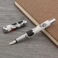 Blue and White Porcelain Fountain Pen Lotus Painting  Medium Stationery Office school supplies Writing  Pens