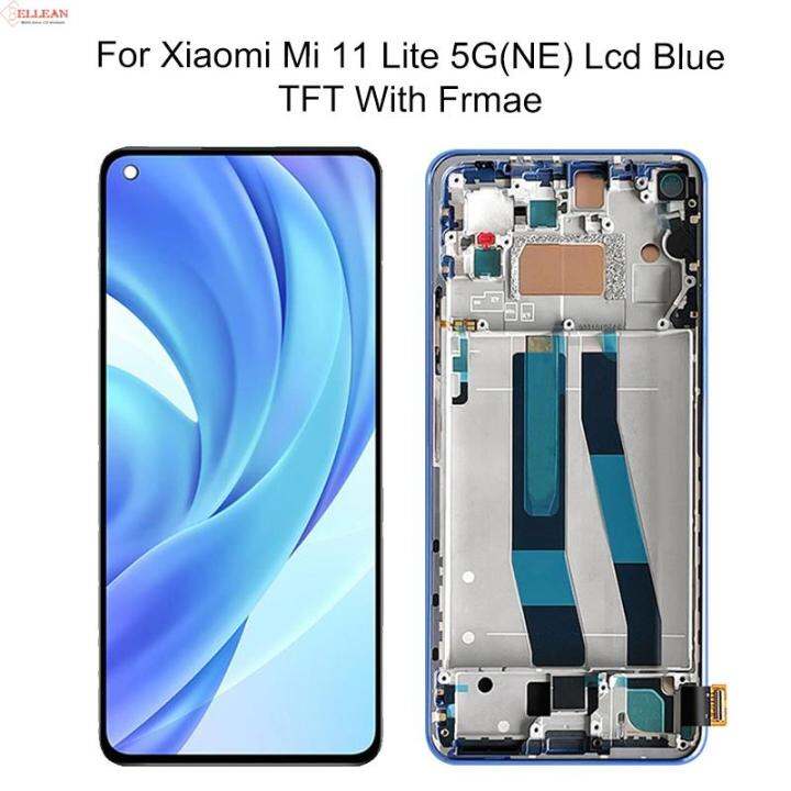 ทดสอบ6-55นิ้ว-oled-mi-11-lite-จอแสดงผลสำหรับ-xiaomi-mi-11-lite-5กรัมจอแอลซีดีหน้าจอสัมผัส-digitizer-m2101k9ag-สมัชชาที่มีกรอบ