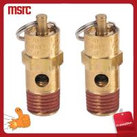 MSRC 2Pcs 1/4ค่ะ วาล์วนิรภัยทองเหลือง 175 PSI เช็ควาล์วแอร์คอมเพรสเซอร์ ความเหนียวที่อุณหภูมิสูง ความดันบรรเทาเครื่องอัดอากาศ เครื่องอัดอากาศ