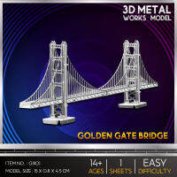 โมเดลโลหะ 3 มิติ Golden Gate Bridge สะพานโกลเดนเกต G11101  สินค้าเป็นแผ่นโลหะต้องประกอบเอง พร้อมส่ง