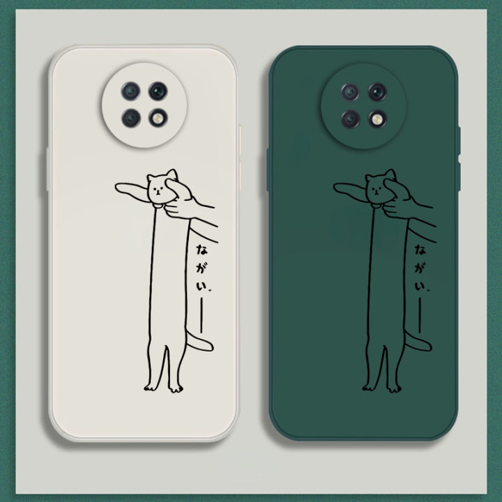 เคส-redmi-note-9t-9s-case-เคสซิลิโคนเหลวแมวขี้เกียจการ์ตูนน่ารัก-flocking-ฝาครอบโทรศัพท์ป้องกัน