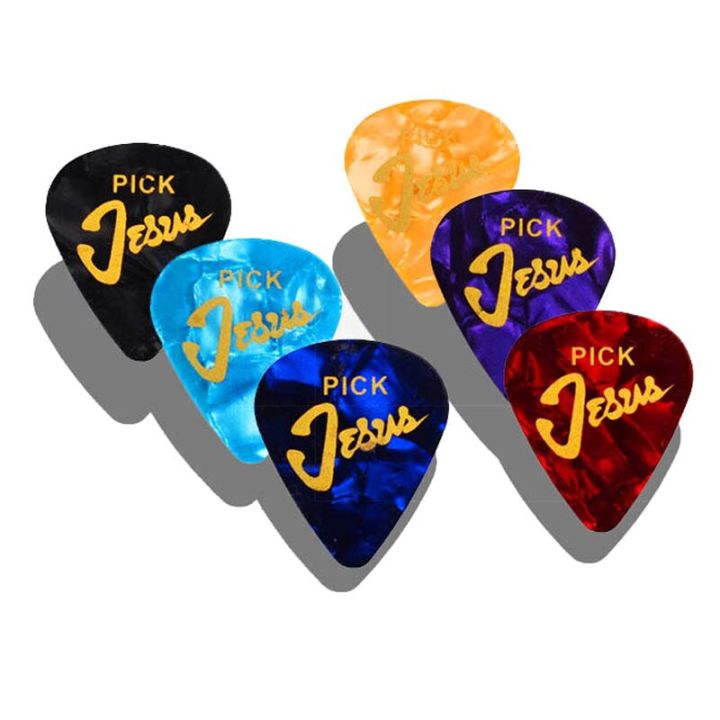 1000pcs-mix-color-celluloid-guitar-picks-with-jesus-romans-10-13-printing-0-71mm-guitar-pick