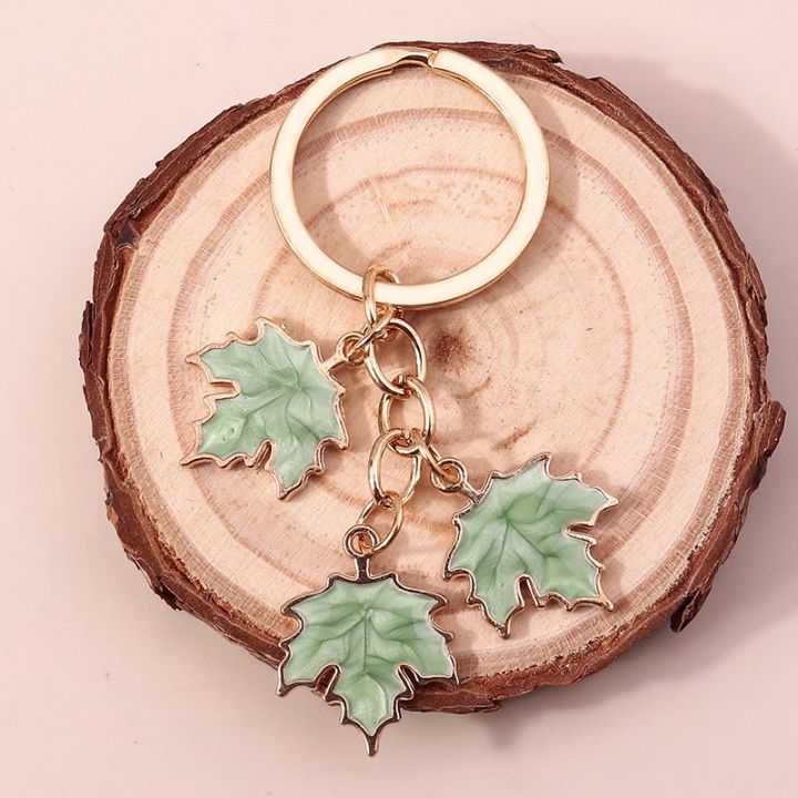 new-fashion-maple-leaf-keychain-enamel-plant-key-rings-for-women-men-handbag-pendants-diy-jewelry-crafts-accessories