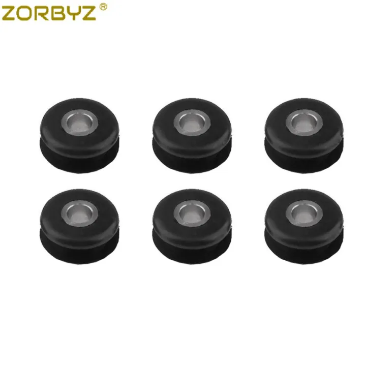 Zorbyz 6Pcs Motorcycle Gas Tank Mounts Metal With Rubber Grommets For