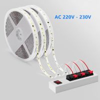 ไฟแถบไฟ LED AC 220V 2835 120LED/ม. 5ม. 600LEDs โคมไฟบ้านแถบไฟ LED S เทปไดโอด220V ยืดหยุ่นและตัดได้โคมไฟเพดานหลอดไฟ LED บาร์