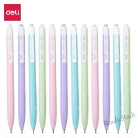 【Ready Stock】 ✁✙❧ C13 Deli Colorful Retractable BallPoint Pen Ball Pen Blue Mini Tip 0.7mm Student Writing Tool