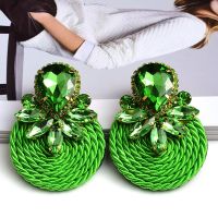 New Design Colorful Crystal Handmade Round Earrings High-Quality Statement Fashion Rhinestone Jewelry Accessories For Women