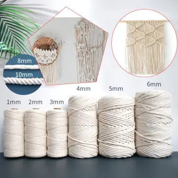 Macrame Cord 4mm 100m 100% Natural Cotton Soft Rope Handmade Plant