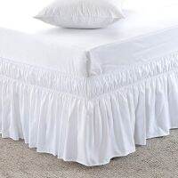 Single Bed Skirt Elastic Bed Ruffles Easy Fit Easy Off Fade Resistant Solid Color Bed Skirts Ho Twin Queen King Size