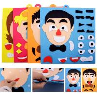 Kids DIY Emotion Stickers Puzzle Toys 3D Cartoon Facial Expression Learning Educational Toys For Children Art Drawing Craft Kit