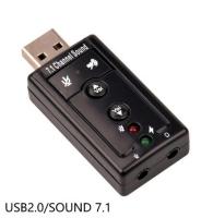 USB 2.0 3D Virtual 12Mbps External 7.1 Channel Audio Sound Card Adapter DH