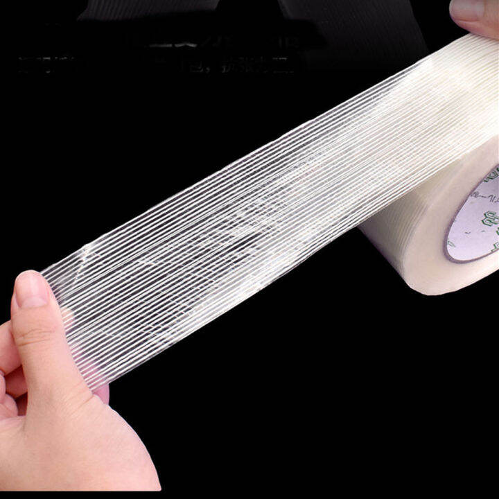 25-meters-roll-reinforced-for-fixing-and-packing-transparent-high-temperature-resistant-high-strength-adhesive-tape-glass-fiber-tape-sealer-stripe-tape