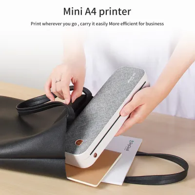 A4เครื่องพิมพ์กระดาษความร้อนพกพาได้ USB ชนิด C โทรศัพท์มือถือเครื่องพิมพ์ส่งความร้อนไร้สายเชื่อมต่อกับเครื่องพิมพ์ขนาดเล็ก HD