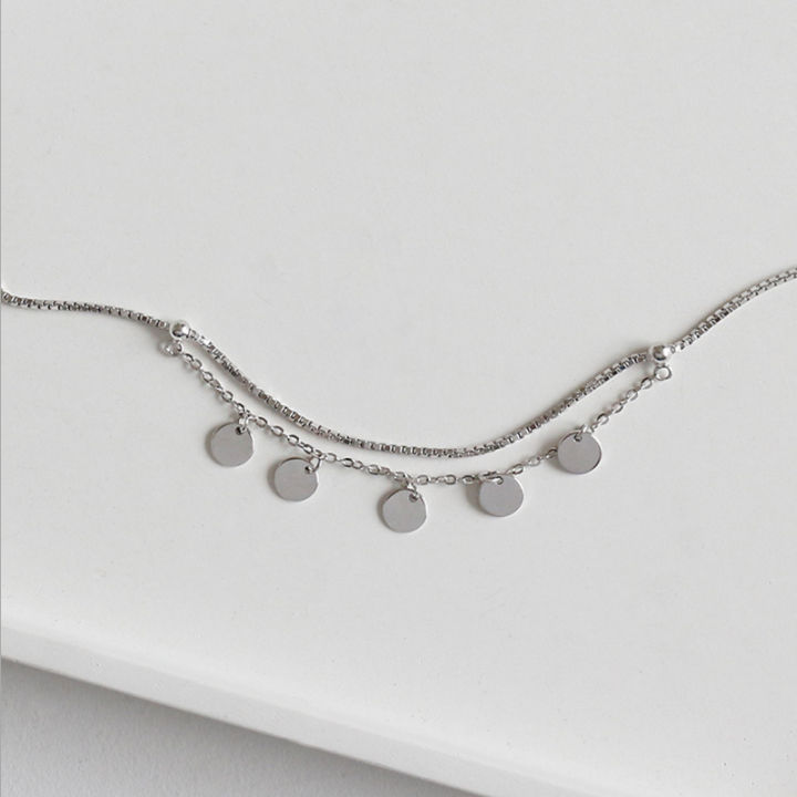 100-925-sterling-silver-anklet-multi-layer-circle-box-chain-ankelts-for-women-fashion-girl-foot-bracelet-stering-silver-jewelry