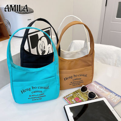 AMILA กระเป๋าใบเล็ก MODE Korea สำหรับเด็ก,กระเป๋าสะพายข้างใหม่ความจุมากของกระเป๋าผ้าใบ