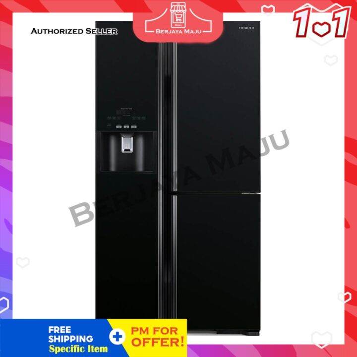 Hitachi Nett 584L Side By Side Inverter Glass Refrigerator RM800GP2M