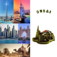 Dubai (No.2) สถานที่ท่องเที่ยว แลนด์มาร์คที่สำคัญ แม่เหล็กแผ่นโลหะ ของที่ระลึก ของฝากสำหรับนักเดินทาง ของขวัญแทนความทรงจำที่ดี