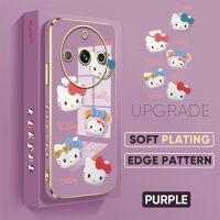 [ฟรีสายคล้อง] สำหรับ Realme 11 Pro 5G Realme 11 Pro + 5G เคสมือถือการ์ตูน Hello Kitty น่ารักสำหรับเด็กผู้หญิงเคสชุบขอบสี่เหลี่ยมลวดลายเคสโทรศัพท์หรูหราชุบเคสโทรศัพท์นิ่ม