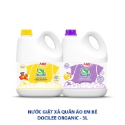 Nước giặt xả quần áo em bé sơ sinh Docilee Organic 3 Lít Mẫu mới