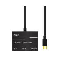 แบบพกพาสำหรับ XQD USB-C การ์ดรีดเดอร์ USB USB 3.0 500mbs เครื่องอ่านการ์ดความจำพร้อมไฟ LED สีเขียว (สีเงิน)