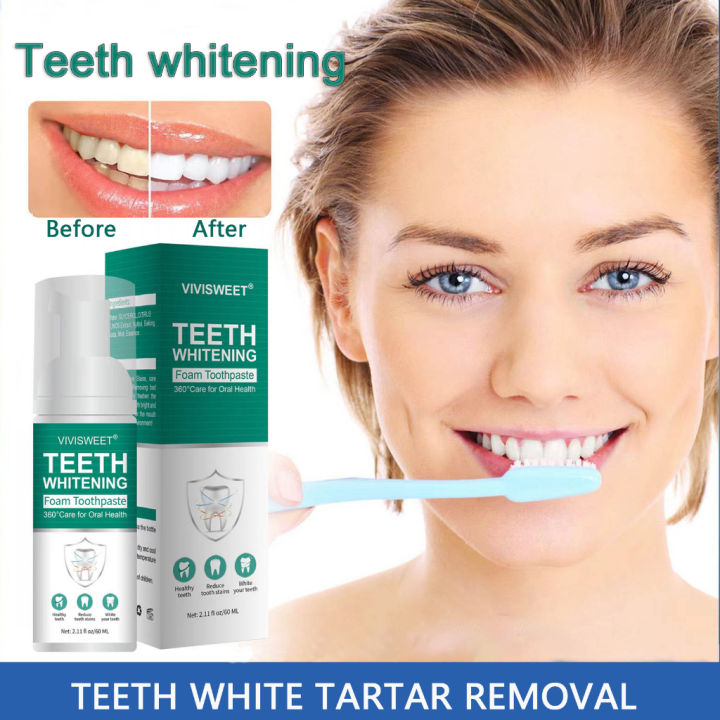 Teeth Whitening Mousse Toothpaste Remove Plaque Oral Odor Cleansing ...