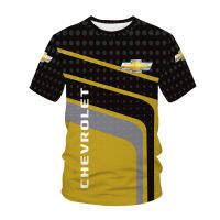 Chevrolet Logo 3D พิมพ์เสื้อกีฬากลางแจ้งแขนสั้นผู้ชาย