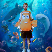 ขายตรง Halloween Finding Nemo เสื้อผ้าสัตว์ปลาการ์ตูน Nemo ชุดเล่นฟองน้ำผสม Nemo