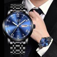 ZZOOI LIGE Stainless Steel Watch Luxury Men Watches Date Watch for Men Business Wirstwatch Man Waterproof Quartz Watches Classic Clock