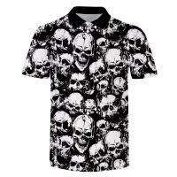 2023 NEW Style LCFA32 Summer Mens Polos Shirts Fashion Men Skull Punk Funny  Short Sleeve Polos Shirts Male Print Tops Tees Para Hombre ClothingNew product，Can be customization