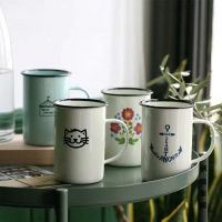 hotx【DT】 Enamel Mugs Unbreakable Outdoor Cups Beer Camping Bonfire Fishing Gifts