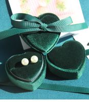 ㍿☾☢ New Jewelry Box Gift Ring Box Bowknot Jewelry Organizer Box Heart-shaped Corduroy Cloth Necklace Box Ring Packing Box