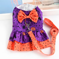 Summer Dog Dress Harness Skirt Outdoor Leash Dog Lead Dresses Cat Puppy Costume Yorkshire Pomeranian Bichon Poodle Clothes