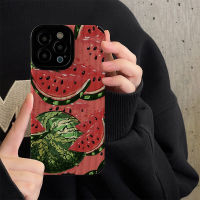 เคสโทรศัพท์ลายแตงโมฤดูร้อนสำหรับ iPhone 14/13/12/11 Pro Max 12 13 Mini 6 6S 7 8 Plus X XR XS Max กรอบหลังนิ่มกันกระแทกแฟชั่นที่สร้างสรรค์ฝาครอบโทรศัพท์พร้อมเลนส์กล้องคลุมทั้งหมดฝาครอบป้องกัน