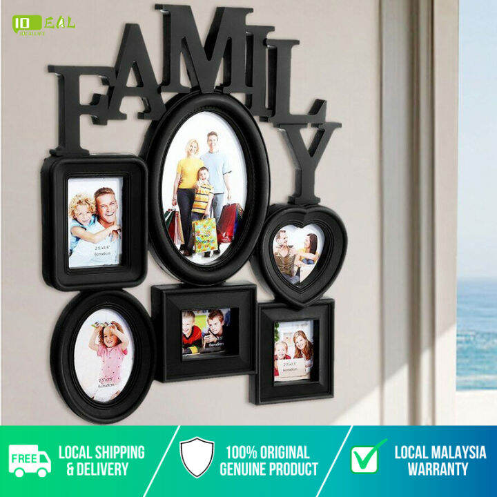 Family Photo Frames Wall Hanging Combination 6 Pictures Holder Display