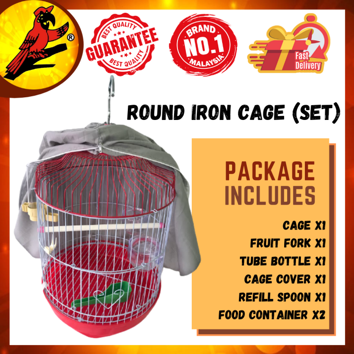 Mpt Round Iron Cage Sangkar Besi Bulat Burung Sangkar Burung Baji