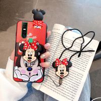 เคสโทรศัพท์สำหรับ Infinix S5 Pro,เคสโทรศัพท์ซิลิโคนนิ่มลายการ์ตูนมิกกี้มินนี่พร้อมขาตั้งเคส3D