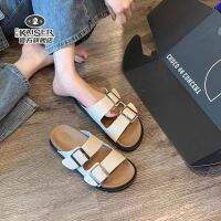 2023ฤดูร้อน Birkenstock นอกคำว่ารองเท้าแตะสวมใส่สันทนาการของผู้หญิงรองเท้า Baken หัวเข็มขัดครึ่งลากเย็น